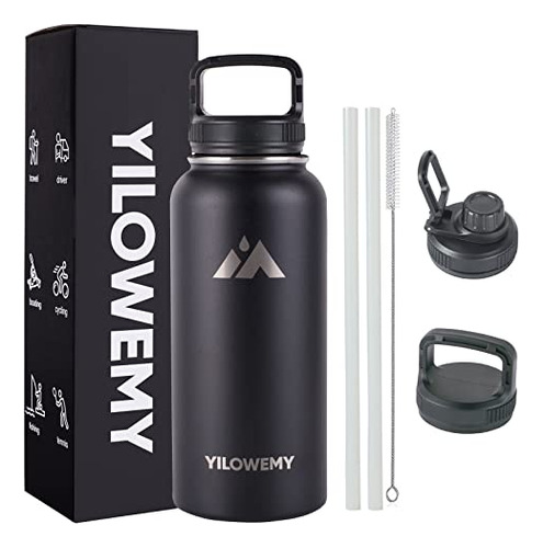 Yilowemy 32oz Botella De Agua Aislada Con Sierras, Km4wf