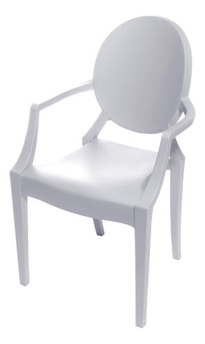 Cadeira De Jantar Infantil Boxbit Invisible Branca Com Braço Assento Branco