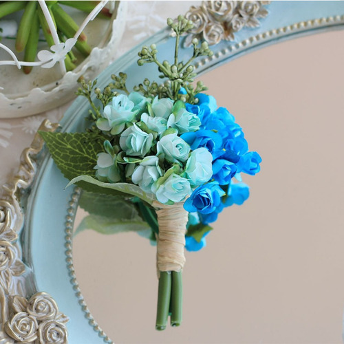 Imagen 11 de 11 de El Mejor Hombre Padrino De Boda Ramillete Azul Claro