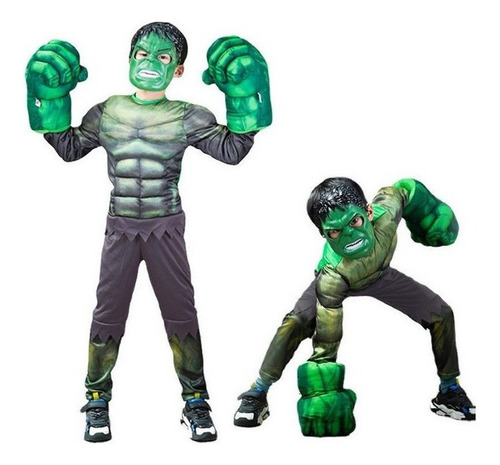 Disfraz Cosplay De Hulk Con Máscara Y Guantes For Niños2
