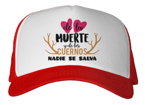 Gorra Frase De Muerte Y Cuernos Nadie Se Salva