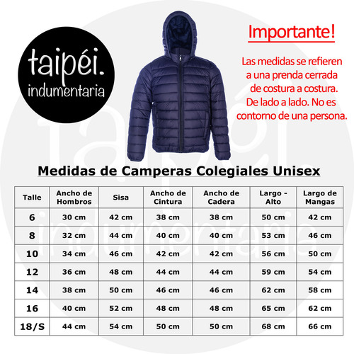 Campera | Colegial | Unisex Niño Niña | Talles 6-18 | 5003ng