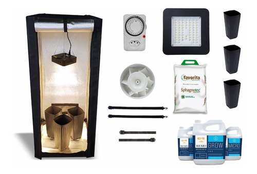 Kit Cultivo Indoor 60x60x140 Luz Led Grow Completo