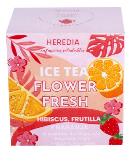 Ice Tea Heredia Frutal Hibiscus Frutilla Naranja X10saquitos