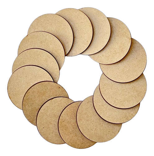100 Pzas. Círculos De 5cm De Madera Mdf De 3mm