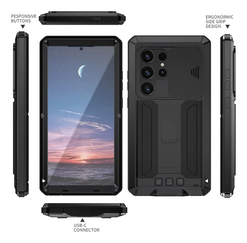 Para Samsung S24 S23 S22 S25 Plus S21 Ultra Resistente A Prueba De Golpes Funda De Teléfono De Metal