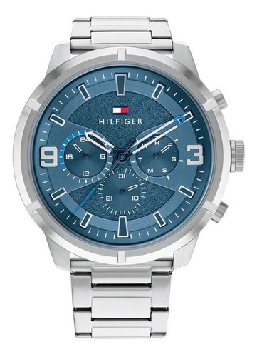 Reloj Tommy Hilfiger Hombre Acero Inoxidable 1792077 Wild Color de la correa Plateado Color del bisel Plateado Color del fondo Azul