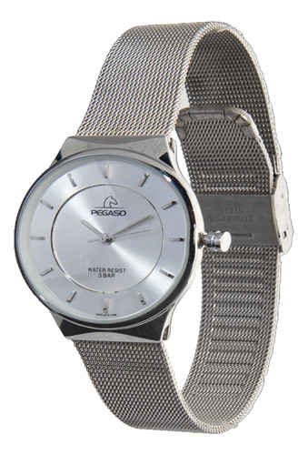 P6483s-072201a - Reloj Pegaso Fashion Malla Plateado