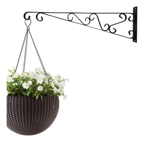 Suporte Mão Francesa Rústico P/ Plantas 60cm Preto - M60