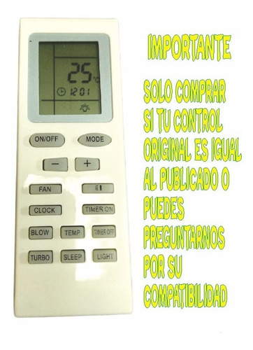 Control Minisplit Compatible Mirage Absolut Gre Japando York
