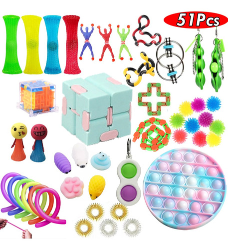 51pcs Anti Estrés Fidget Juguetes Dedo Para Relajar Spiner