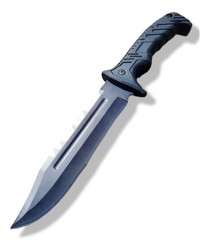 Cuchillo Tactico Negro Diseño Comando Militar Sangría 32 Cm