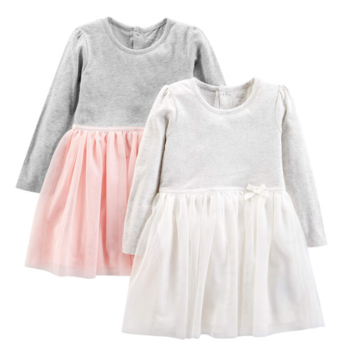 Simple Joys By Carters Conjunto De 2 Vestidos De Manga Larg.