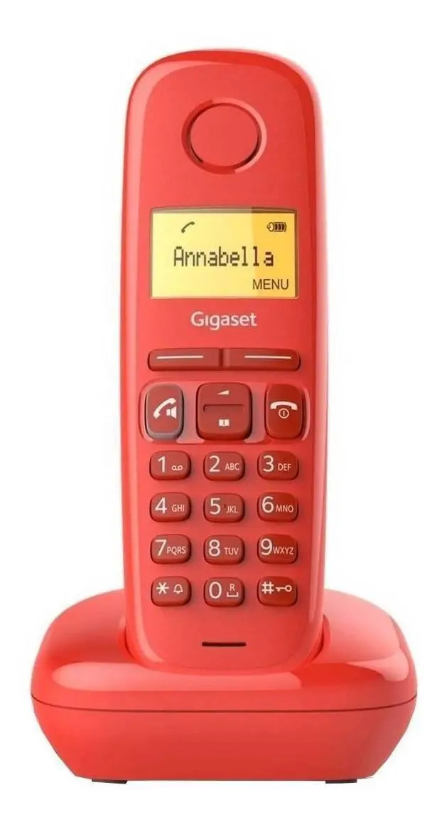 Teléfono Inalámbrico Gigaset A270 Rojo con Modo Eco E Identificador de Llamadas