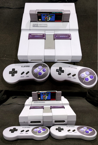 Super Nintendo Original Anos 90+ 02 Controles+ 02 Cartuchos! Cinza