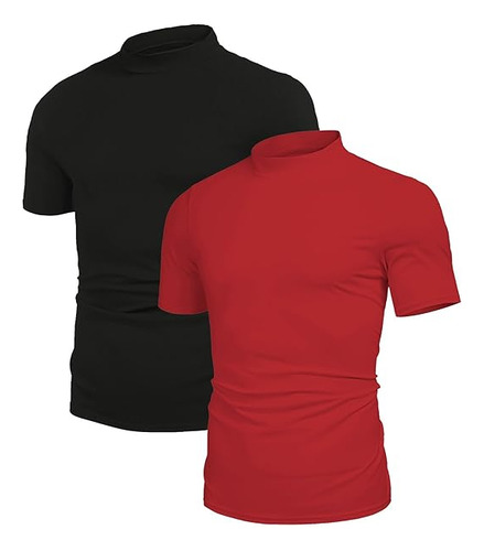 Camisetas Casuales De Cuello Alto Para Hombre Ajusta Talla M