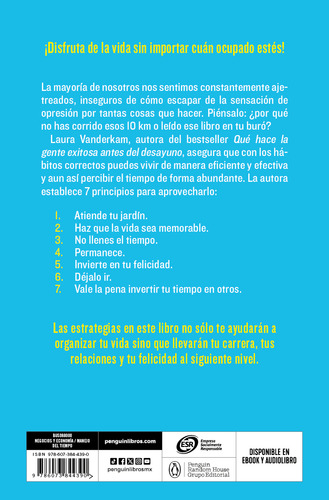 Qué Hace La Gente Exitosa Con Su Tiempo Libre: ¡siéntete Menos Ocupado Y Logra Más!, De Laura Vanderkam., Vol. 1.0. Editorial Debolsillo, Tapa Blanda, Edición 1.0 En Español, 2024