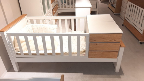 Imagen 3 de 10 de Cama Cuna Nordica Funcional Cuarto Bebe 1 Plaza Paraiso Alf