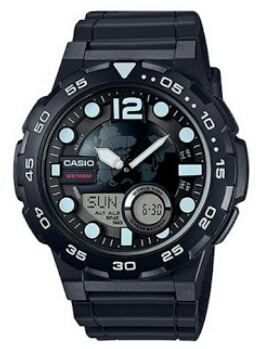 Reloj Casio Modelo Aeq 100 Negro Con Gris