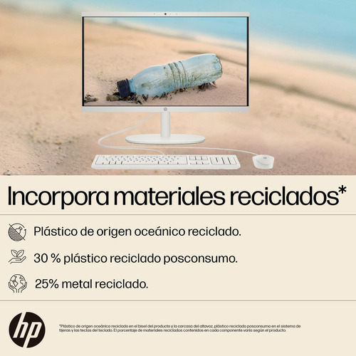 Hp All In One 22-dg0005la intel Celeron 8gb Ram 256gb Ssd Cashmere White