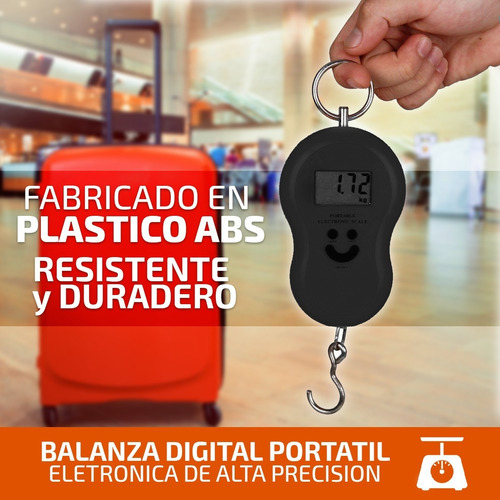 Balanza De Mano Digital 50 Kg Viaje Valija Equipaje Pesca