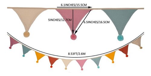 Triángulo Bunting Flag Bannant Banner Suministros De Color