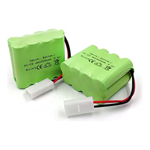 Batería Gecoty 9.6v Rc, 2 Pack 1500mah Ni-cd Recargable 8-ce