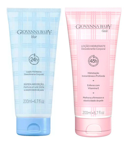 Kit 2un Loção Corporal Giovanna Baby Blue E Classic - 200ml