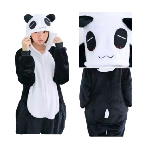 Pijama Enterizo Con Capucha Para Dormir Disfraz Oso Panda 