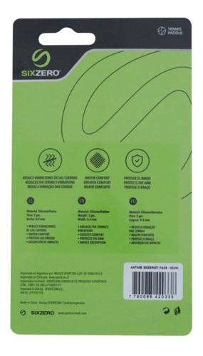 Imagen 2 de 2 de Antivibrador Raqueta Sixzero Smile Face Sonrisa Goma Pack X3