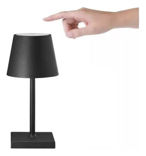 Lâmpada de mesa LED portátil recarregável LED preta