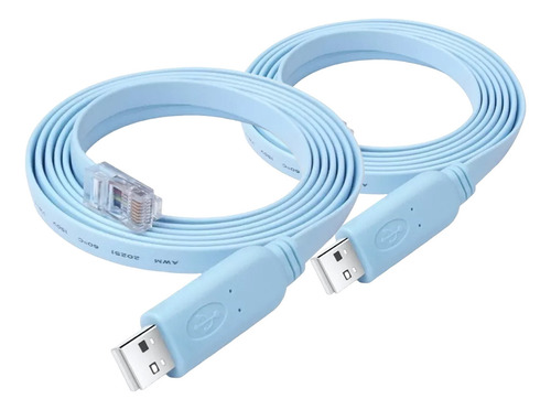 2 Pcs Cable Rj45 Macho A Usb Hembra Consola Cisco Ethernet