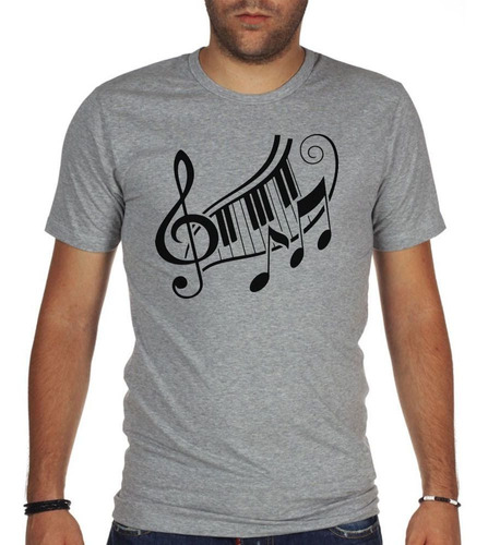 Remera De Hombre Nota Musical Piano Teclas