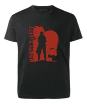 Comprar Remera Negra One Piece Luffy Pirata Wanted Anime Serie Tv