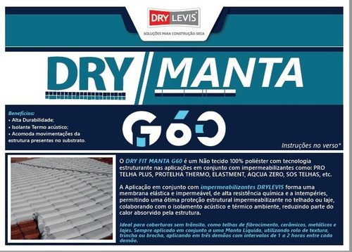 Manta Impermeabilizante Telhado Dry Manta  Dry Levis 25m2