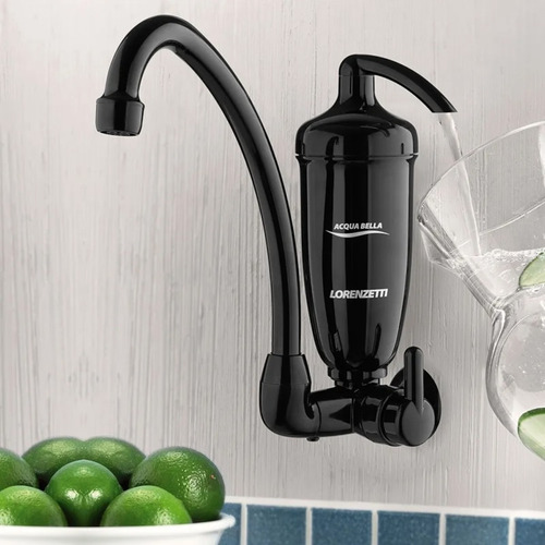 Torneira Com Filtro Lorenzetti Acqua Bella De Parede Preta Preto