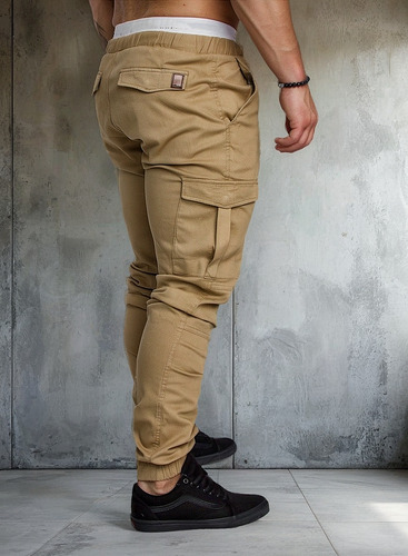 Pantalón Jogger Bolsas Cargo Casual Cómodo Hombres