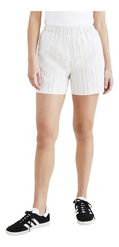 Short Mujer Weekend Pull On Blanco Con Rayas Dockers