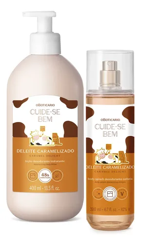Combo Cuide-se Bem Deleite  Caramelizado: Body Splash 200ml + Loção Corporal 400ml