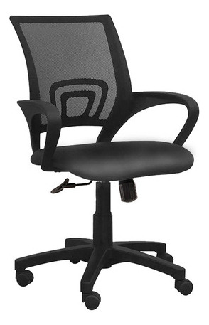 Silla De Escritorio Daza Wn803cuebk Oficina Ergonómica Negra Con Tapizado De Cuero Y Mesh