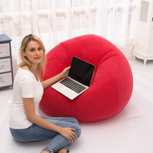 Puff sofa inflable Genérica A-N02 rojo