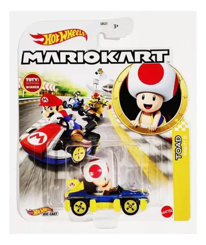 Hot Wheels Mario Kart Toad Mach 8 Hdb35 Novo