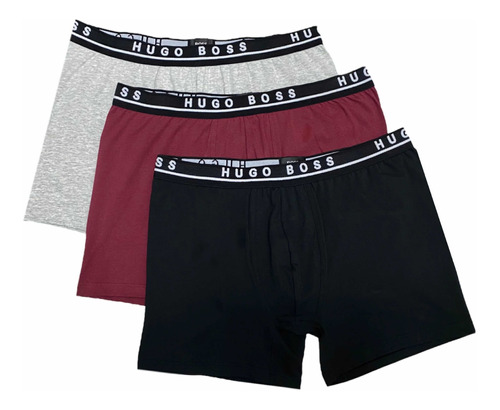 Boxer Largo Hugo Boss Cotton Strech Gtn 3 Pack 100% Original