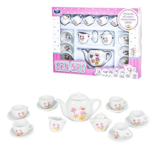 Kit Festa Do Chá Da Tarde 16 Pcs Porcelana Infantil Tea Set