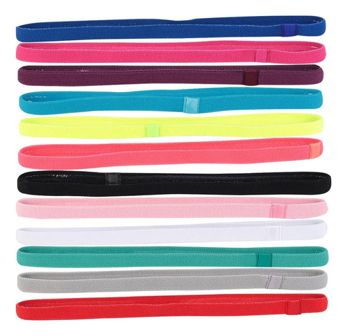 12 Pack Yoga Elastic Hair Ties Sports Headbands Anti Skin