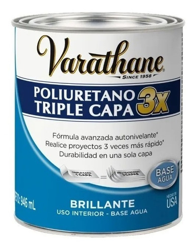 Barniz Poliuretano Triple Capa P/interior Madera 0.946 K37