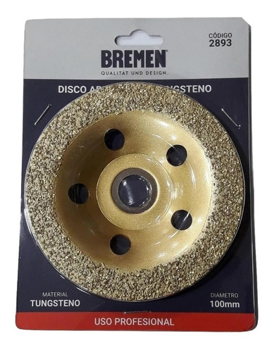 Imagen 2 de 2 de Disco Lijado Deasbaste Tungsteno Amoladora Bremen 2893