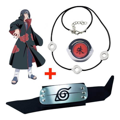 Imagen 1 de 8 de Cosplay Itachi Naruto Anillo + Banda + Collar 3 Círculos