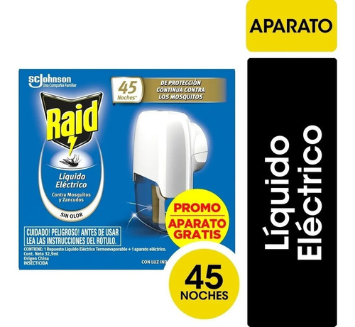 Raid Aparato Eléctrico + Repuesto Líquido Mata Mosquitos