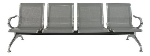 Kit 2 Cadeiras Para Escritório Longarina 4 Lugares Aço Wt